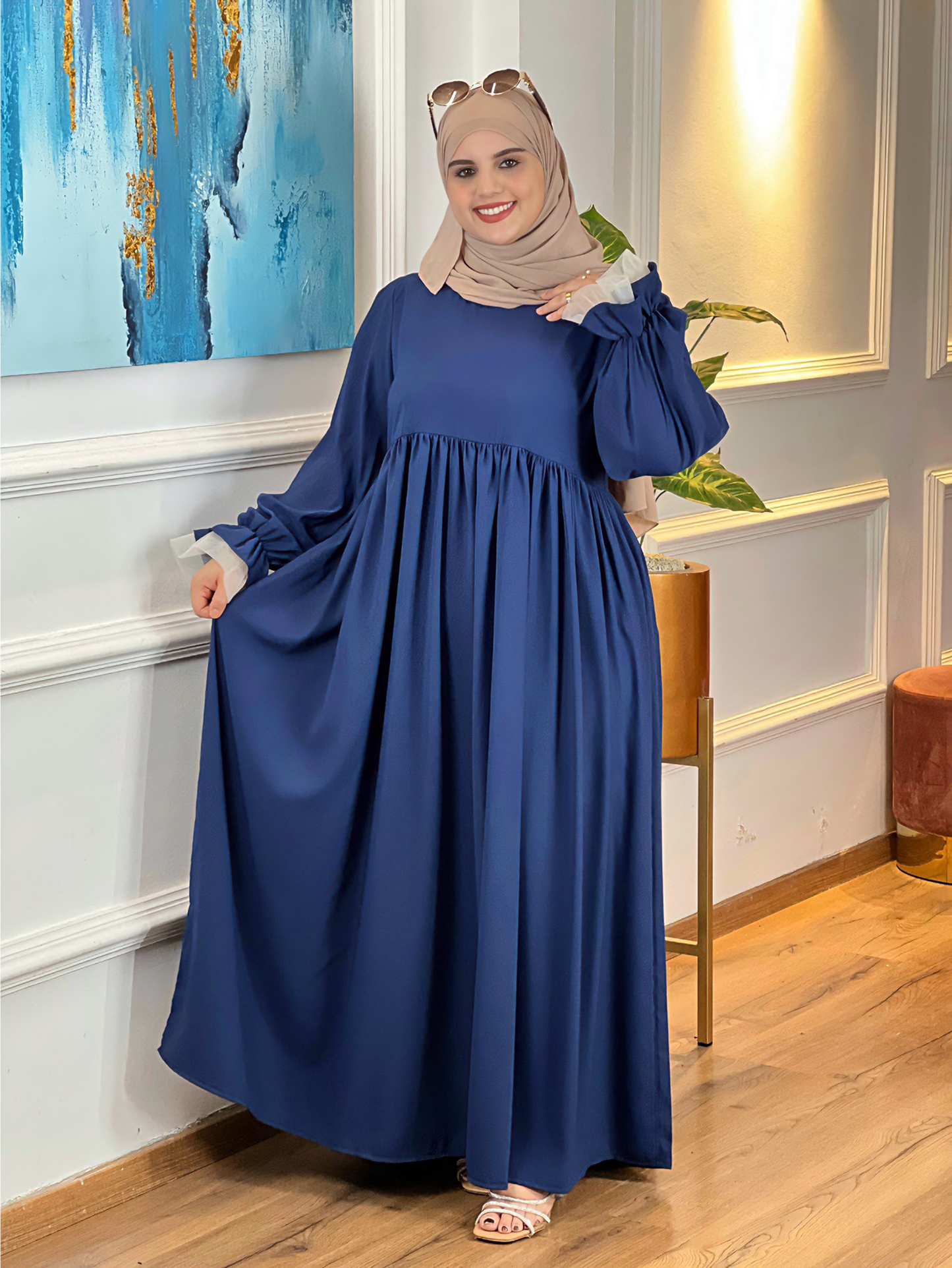 Robe Élégante avec Manches en Tulle