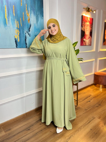 Robe Longue Élégante en Crêpe Rosa