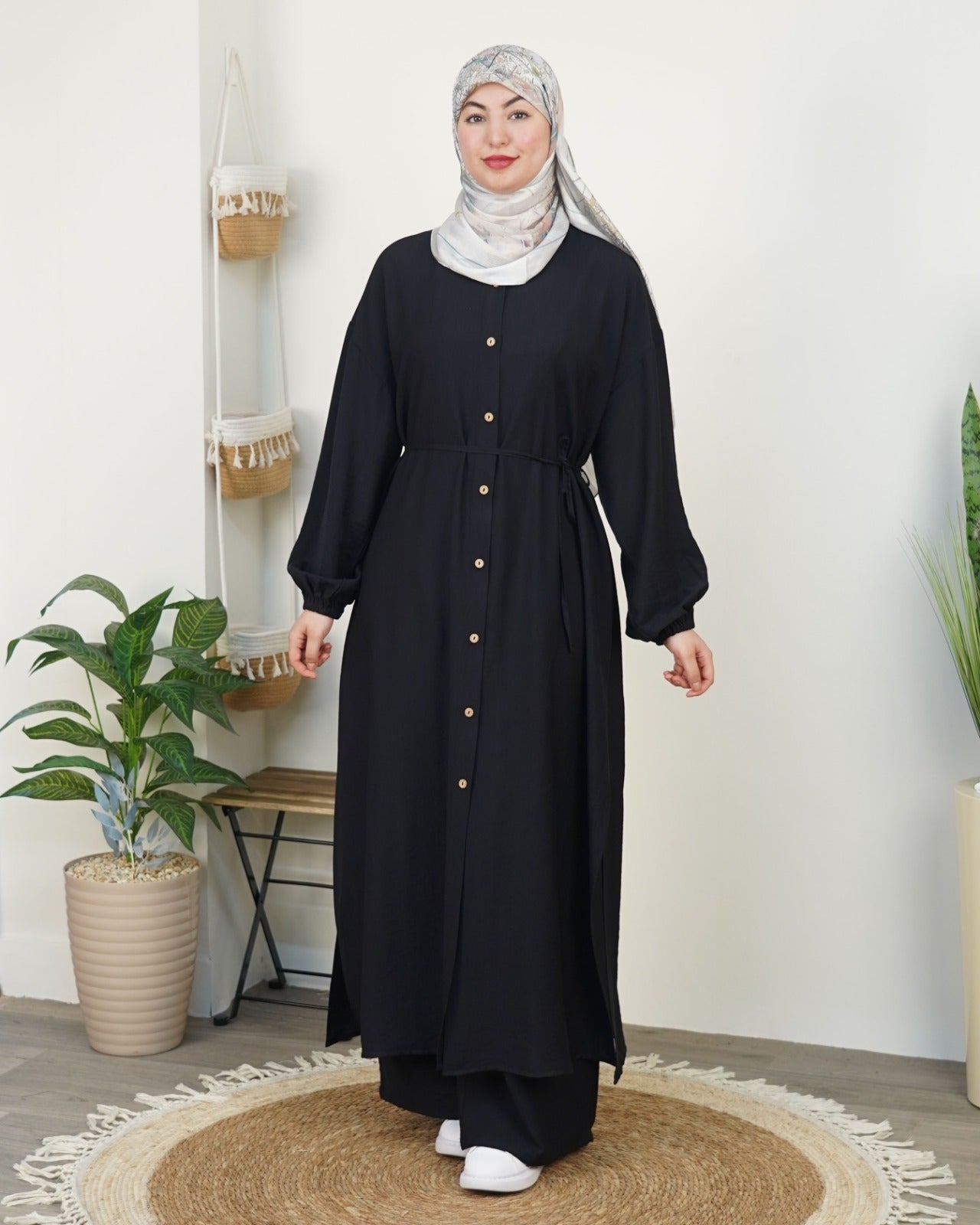 Ensemble Sundus — Col Mao & Ceinture Nouée